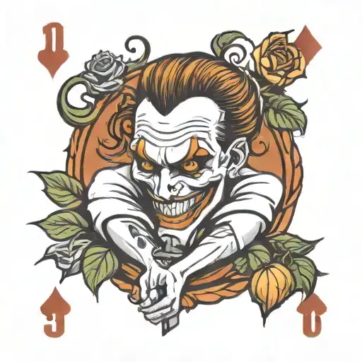 Pumpkin Rose Chef Knif Playing Card Joker