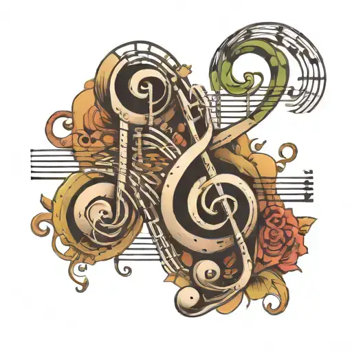 Music Notes Transforming Into Dna Strand