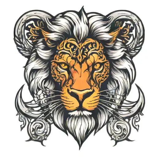 Lion Head In Gaming Style