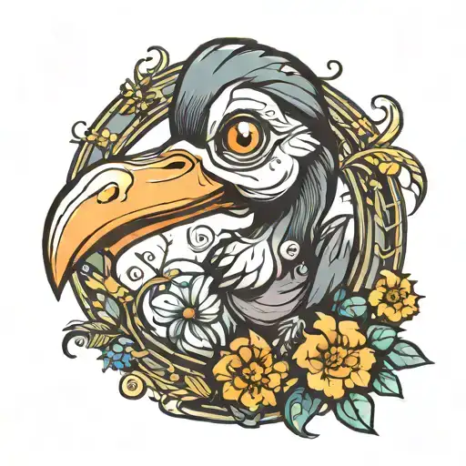 Whimsical Cartoon Dodo Bird