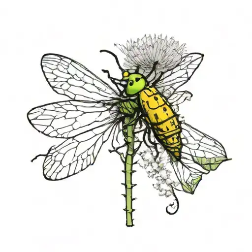 Dandelion With A Grasshopper