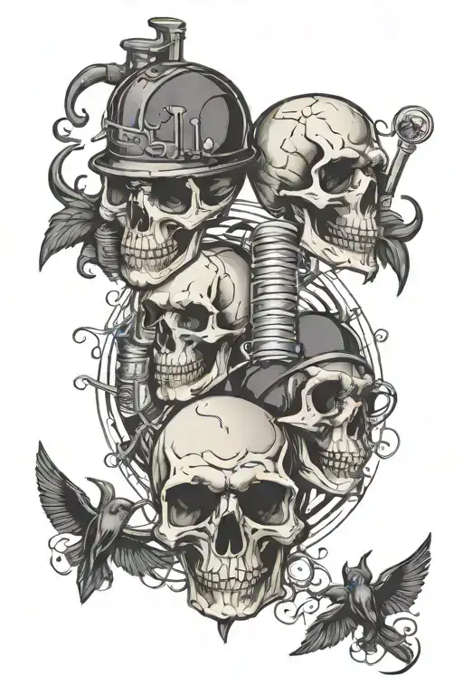 Chemistry Equipment Skulls Crows Goth Font Est 1995