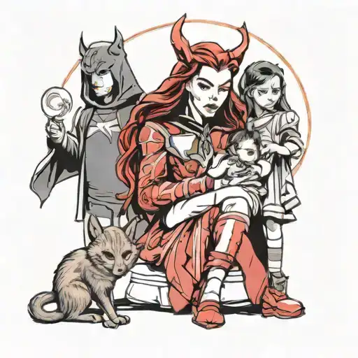 Scarlet Witch With Her Children