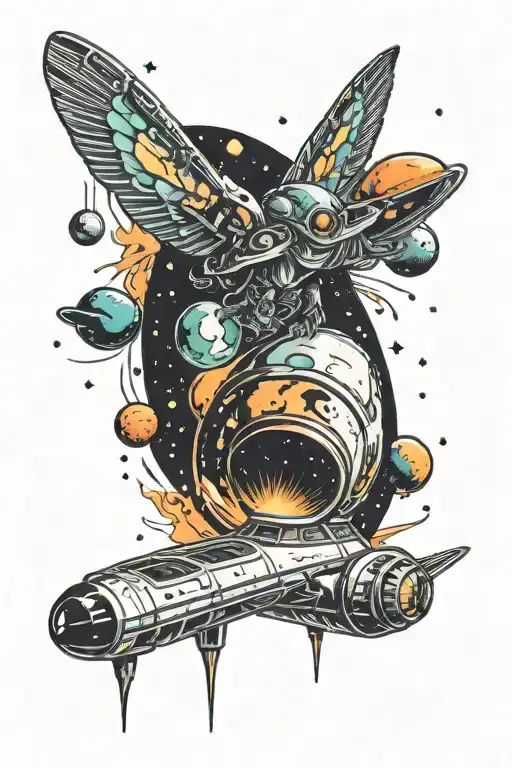 Space And Alien Spaceship Flying