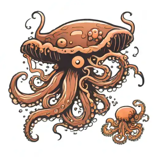 Gorgon Jellyfish And Octopus