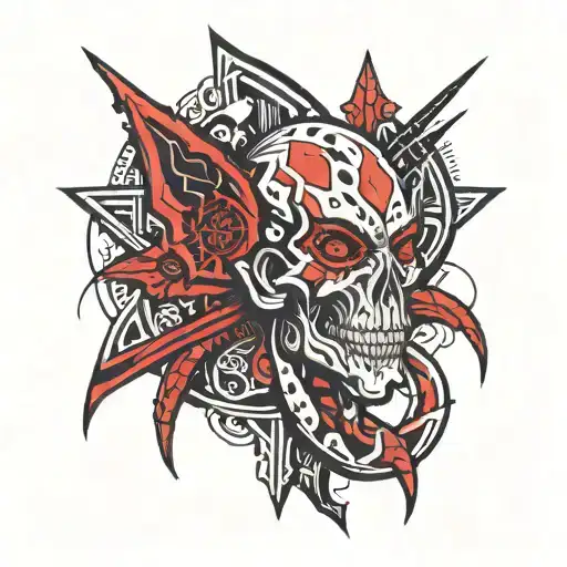 Gothic Sharp Lines Mixed With Aboriginal Art