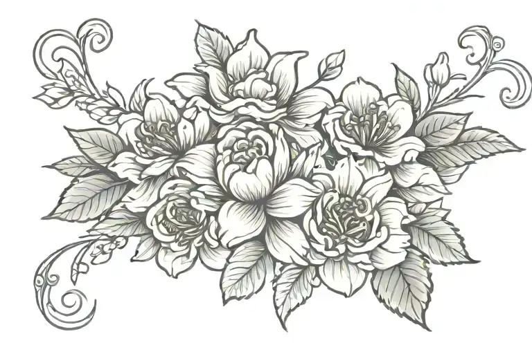Dainty Flower Wrap Arm Tattoo Design