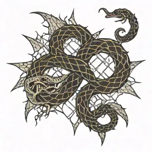 Geometric Snake Skin Thorns Evil Darkness Symbol