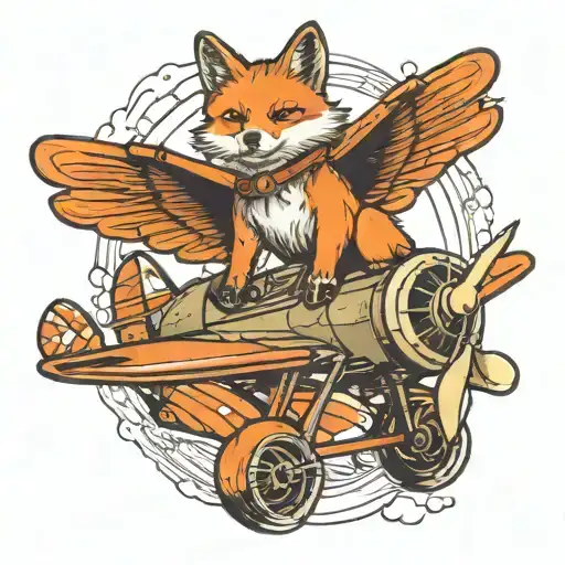 Fox Flying In Toy Airplane