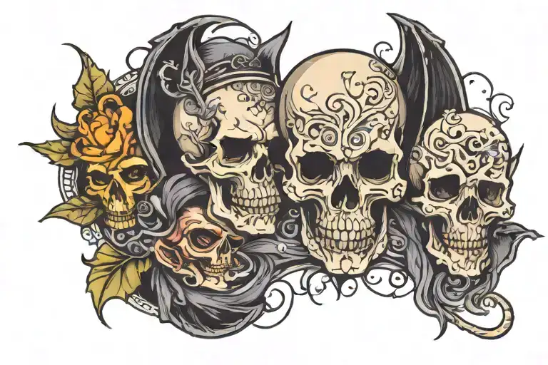 Ouiji Board Skulls And Bats Witchy Vibes