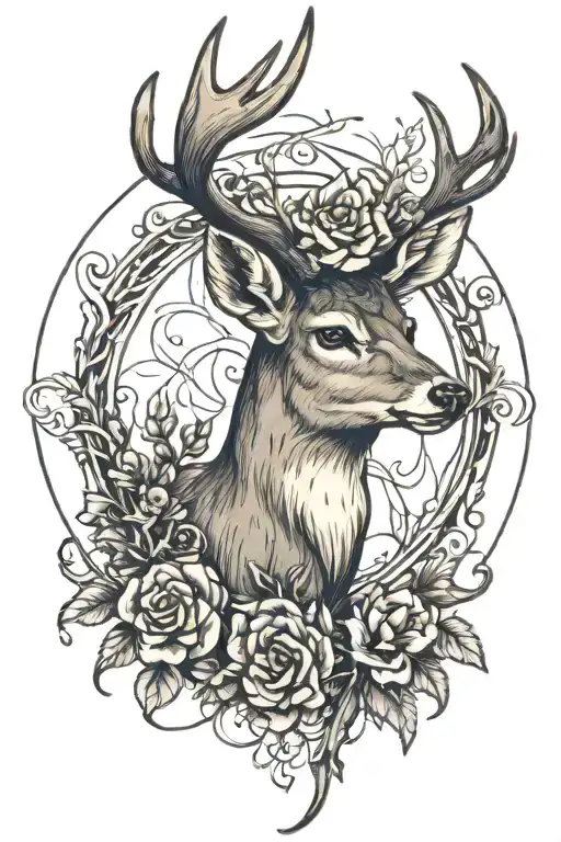 Deer With Circle Surrounding