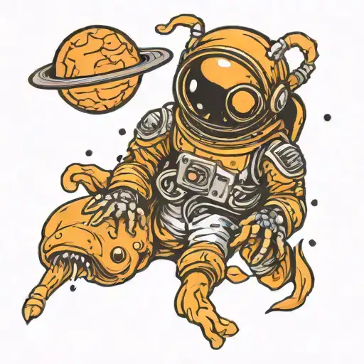 Astronut Alien Space Ocean