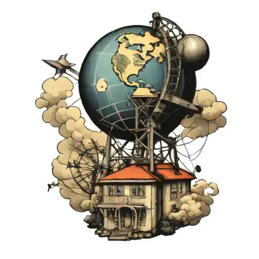 Globe With Radio Tower