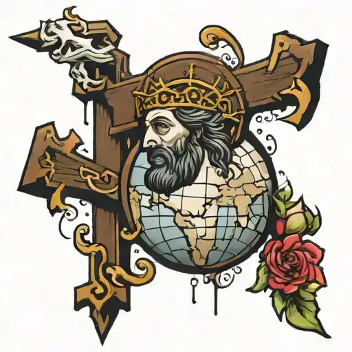 Globe Christ Crucified And Heads