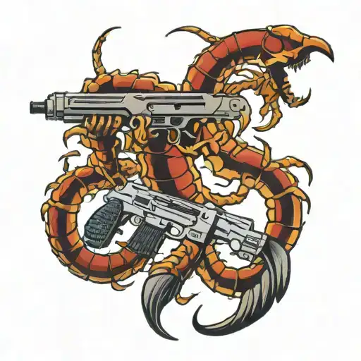Scorpion And Gun Shooting