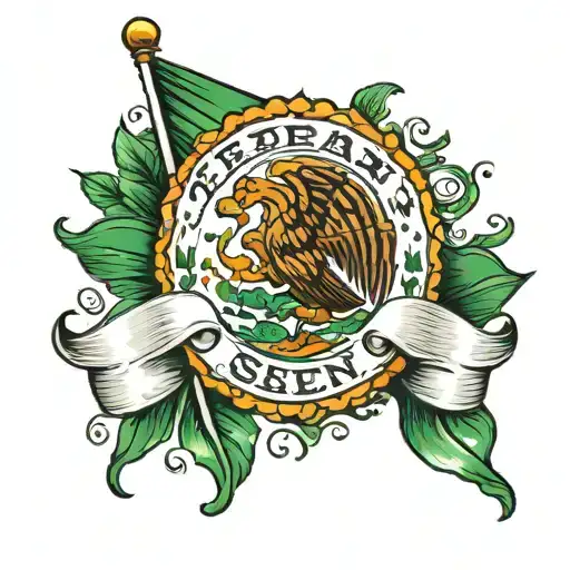 Name Saenz With Mexican Flag Waving