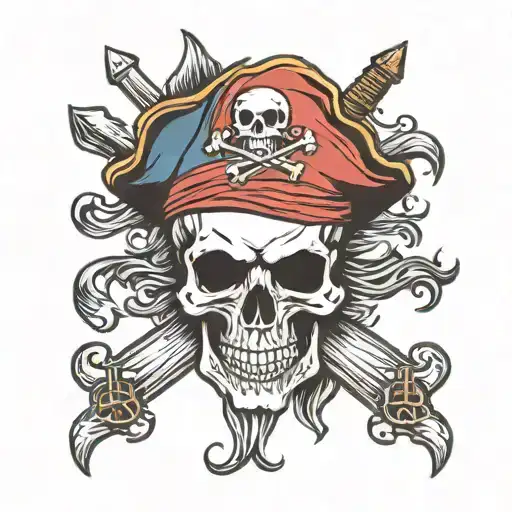 Pirate Skull Puerto Rico Flag Piercings