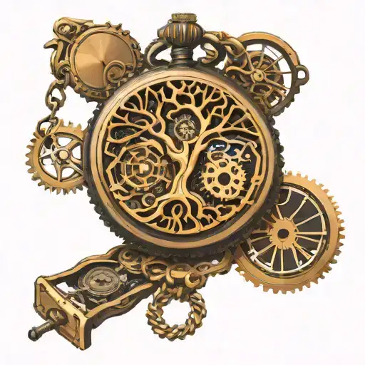 Tree Of Life Pocket Watch Mechanism Intertwined