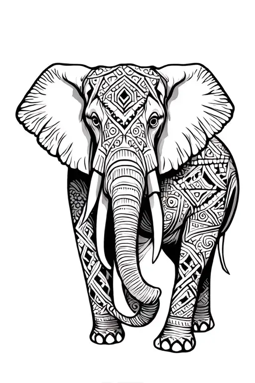 Elephant Geometric Design