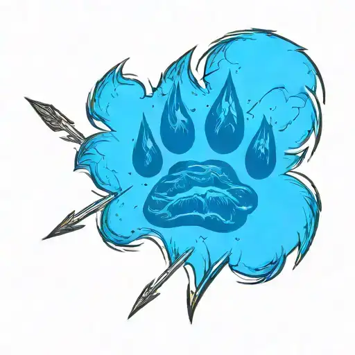 Bear Paw Print With An Arrow