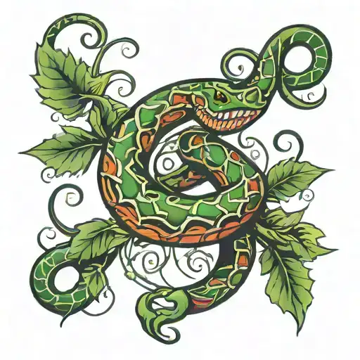 Vine With Snake Wrapped
