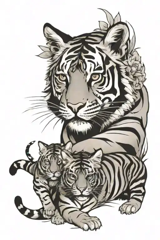 Cat And Tiger Emerging