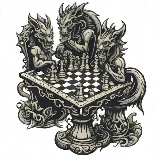 Chess Set With Demons