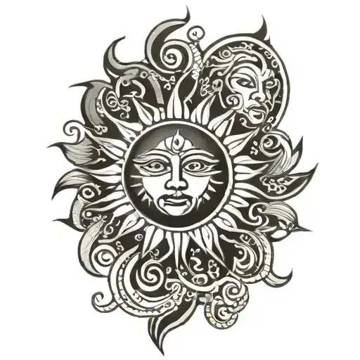 Filipino Tribal Mixed Sun Moon