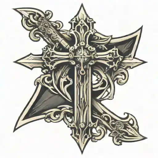 Sword Shaped Cross Witha Curve
