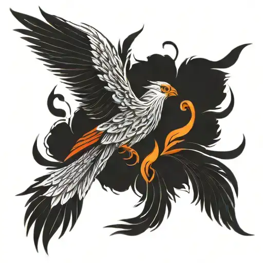 Fine Line Phoenix Bird