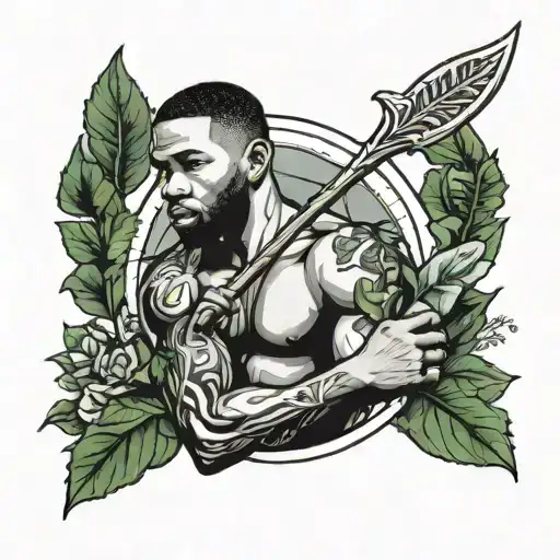 Frank Ocean As A Mermaid Holding An Ivy Trident
