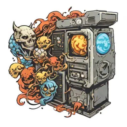 Gaming Pc Merging Into The Sky