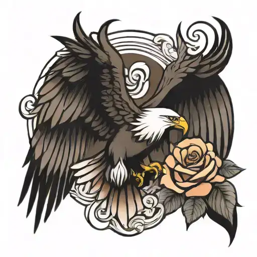Eagle Wings Rose Wave