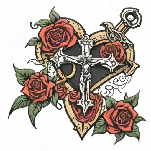 Crucifix Heart Anchor