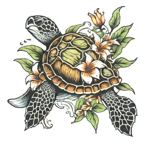 Sea Turtle And Cali Lilly Wrapped