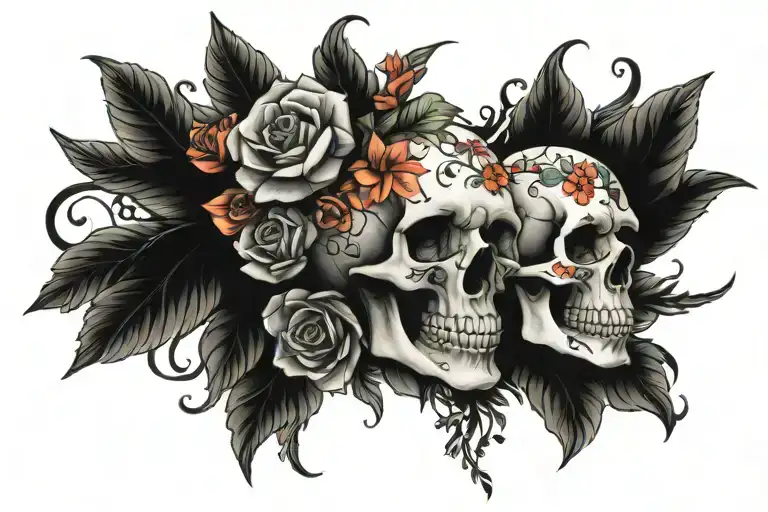 Floral Skull Surrounded