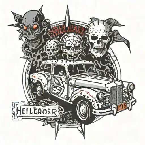 Hellraiser Text With Car Theme