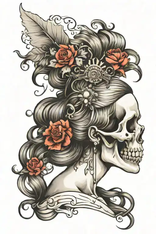 Skull Girl Side Profile