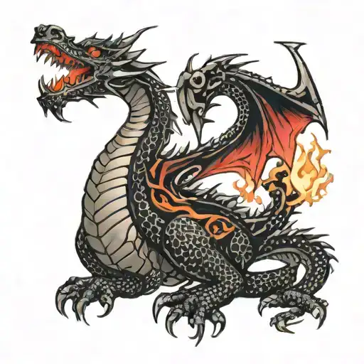 Black Dragon Has Red Light Shining