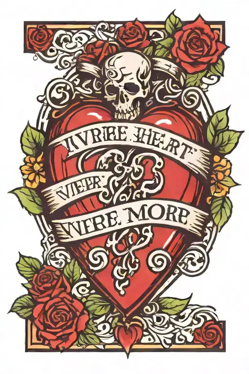 Crying Heart With The Word Vivere & Memento Mori