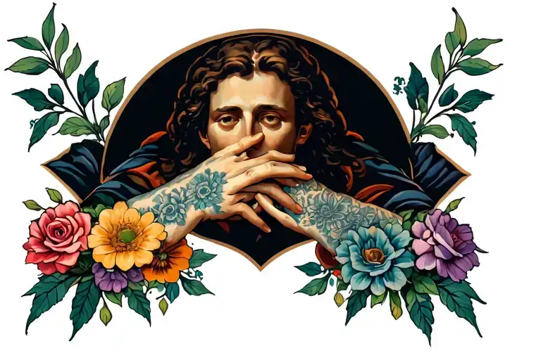 Christian With Flowers Intertwined