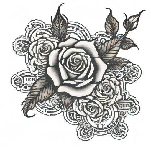 Roses Around Money Symbols