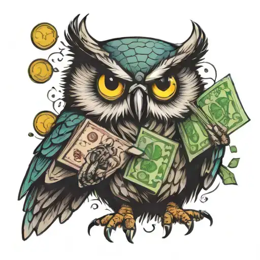 An Owl With Money In His Hands