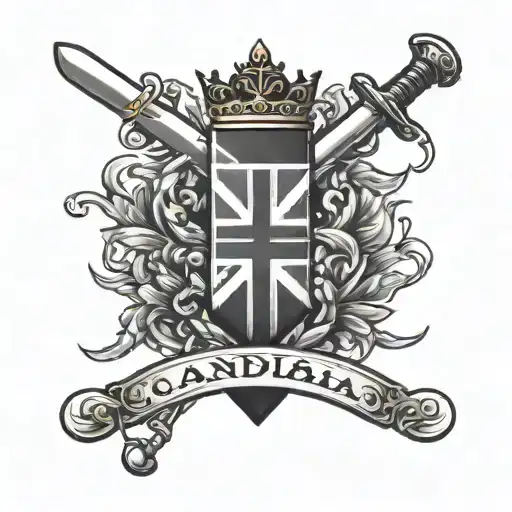 British Canadian Sword And Flag Primarily Black
