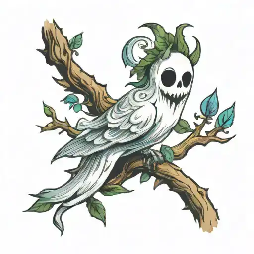 Ghost On Tree Branch