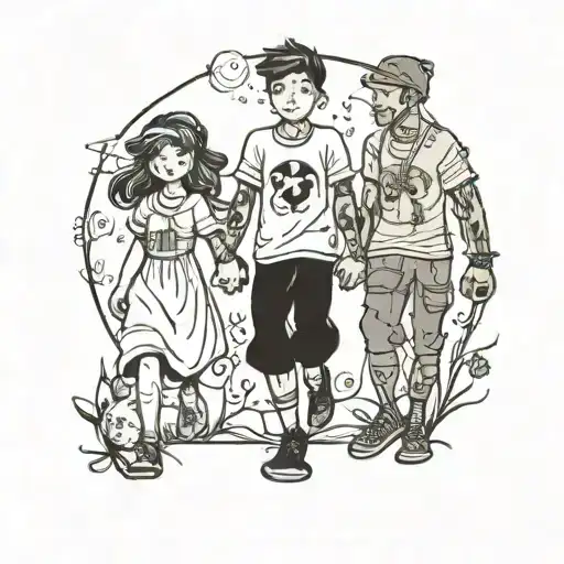 Older Brother And Younger Sister Holding Hands And Walking