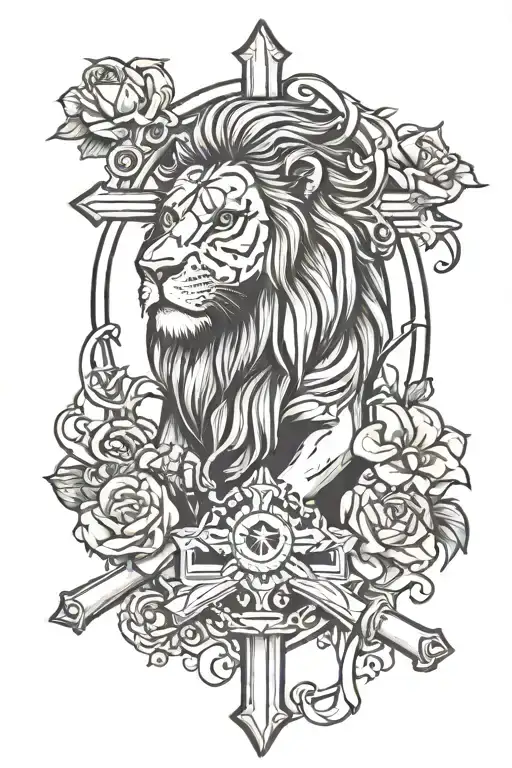 Lion Baseball And Othrodox Christian Cross