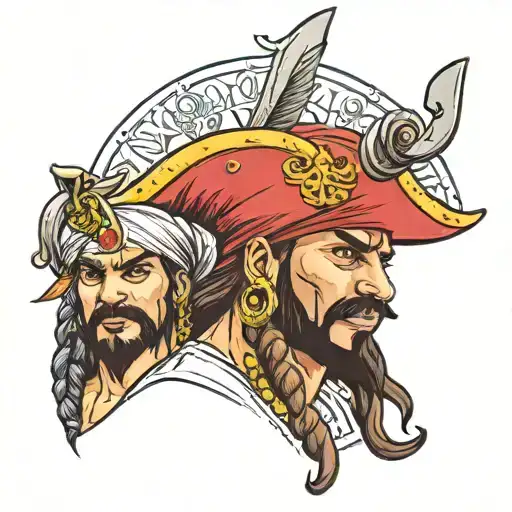 Make A Tattoo Combination Of Sidhu Moose Wala And Whitebeard Pirate