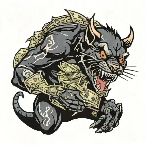 Tasmania Devil Eating Money Falling