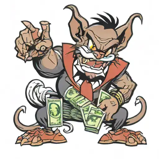 Looney Tunes Taz Devil Eating Money